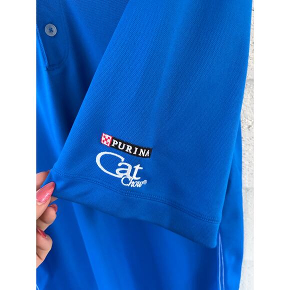 Nike Golf Dri-Fit Blue Polo Shirt XL Embroidered Athletic Golf Mens - Picture 6 of 7